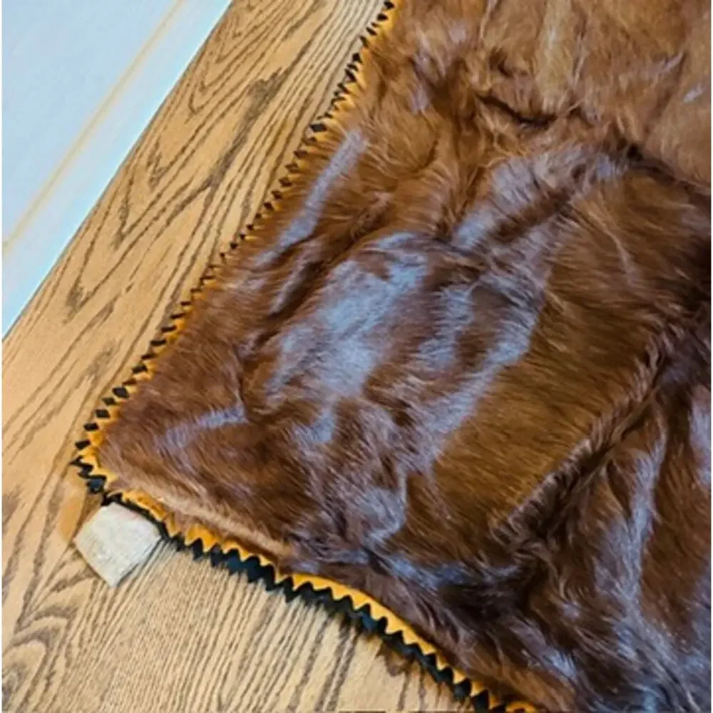 Antique Horse Hair Carriage Buggy Sleigh Wool Blanket by Edes Robe Tanning